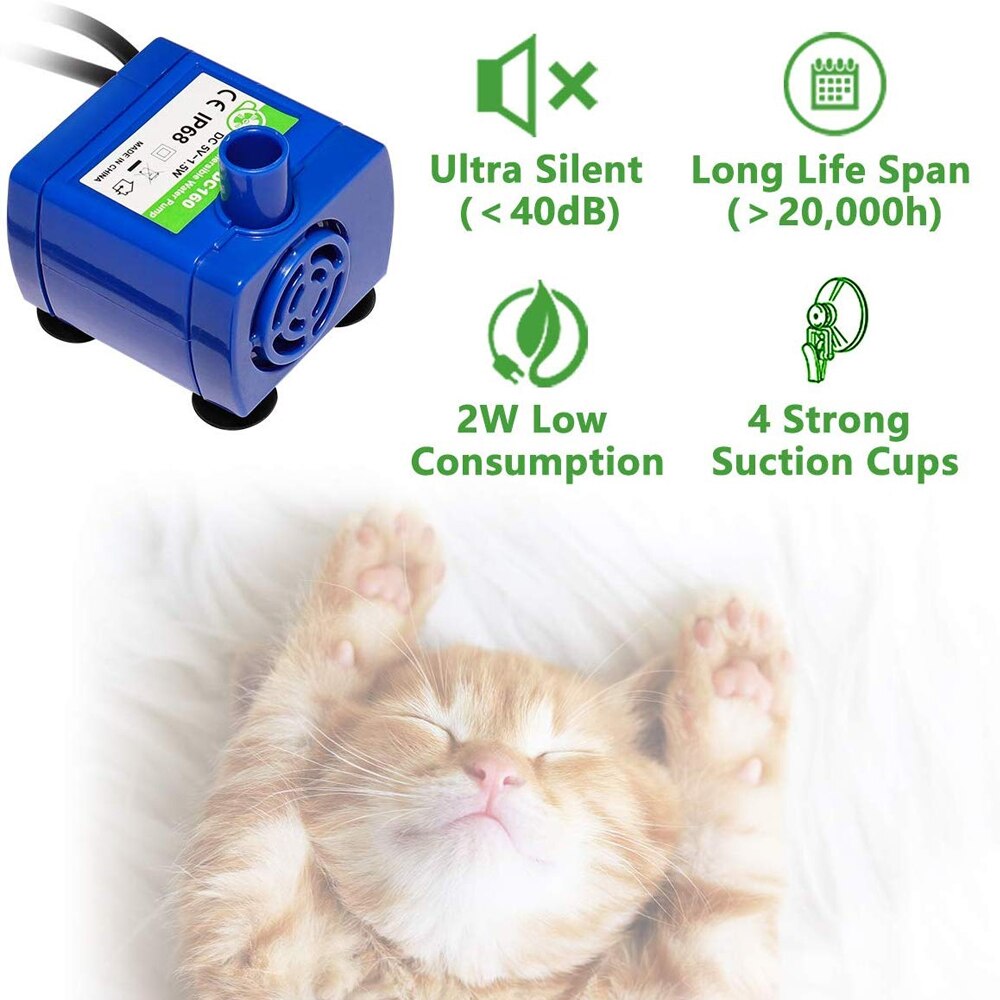 Water Pump  Pet Cat Water Fountain Motor Accessories Replacement for Cat Flowers Drinking Bowl Water Dispenser Pet Products