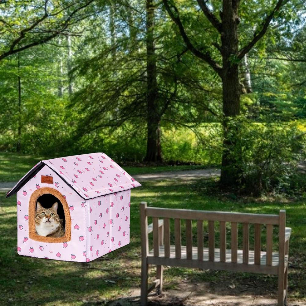 Waterproof Pet Condo Soft Indoor Outdoor Cat Small Dog Houses Wear-resistant Cute Pet Condo Foldable Detachable Pet Kitten Pu