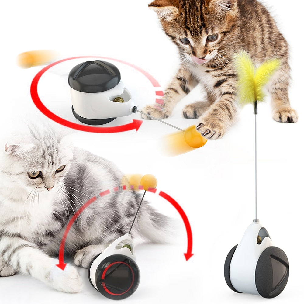 Tumbler Swing Toys for Cats Kitten Interactive Balance Car Cat Chasing Toy With Catnip Funny Pet Products for Dropshipping