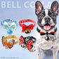 Colors Necklaces Dog Collar With Bell Bow PU Dog
