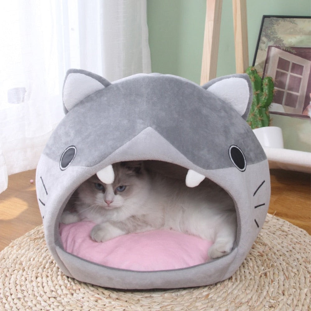Cat Cartoon Cozy Bed House