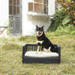 Teamson Pets Rattan Woven Dog or Cat Bed & Cushion