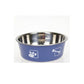 Pet Dog Bowl Stainless Steel Non-Slip Bowl Color Footprint Round Cat Dog Bowl Dog Treats Dog Water Bottle Travel Outdoor Bowl